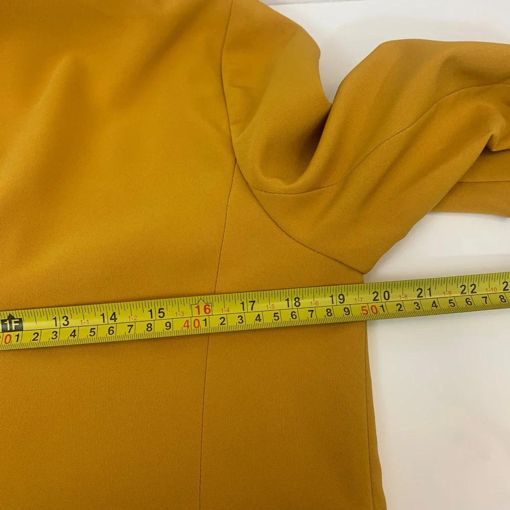 7th Avenue New‎ York & Company Women's L Mustard Yellow Open Front Blazer Preppy